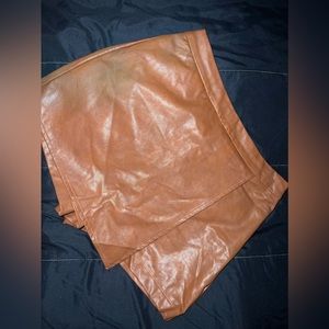 Brown leather skirt/short